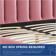 Maklaine Queen Performance Velvet Polyester Platform Bed in Dusty Rose