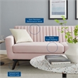 Maklaine Modern Channel Tufted Performance Velvet Sofa in Pink