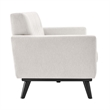 Maklaine Contemporary Tufted Back Textured Fabric Sofa in Ivory