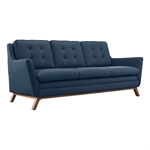 Maklaine Modern Finely Upholstered Fabric Sofa in Azure Blue