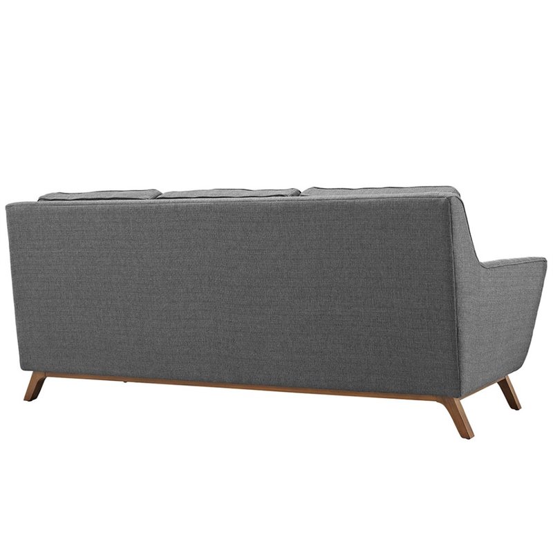Maklaine Contemporary Finely Upholstered Fabric Sofa in Gray