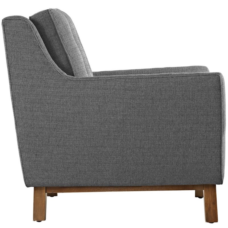 Maklaine Contemporary Finely Upholstered Fabric Sofa in Gray