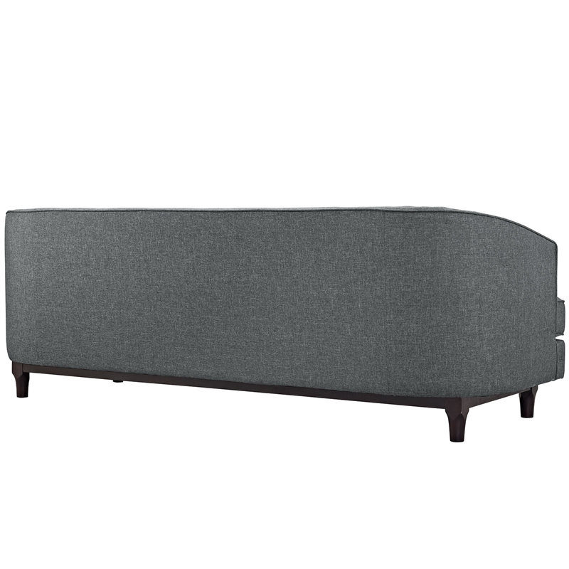 Maklaine Contemporary Upholstered Polyester Fabric Sofa in Gray