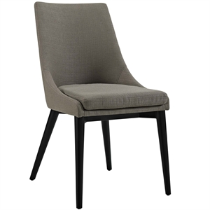 Maklaine 19&quot Solid Rubberwood and Fabric Dining Chair in Granite Gray