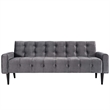Maklaine Contemporary Performance Velvet Sofa in Gray Finish