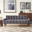 Maklaine Contemporary Performance Velvet Sofa in Gray Finish
