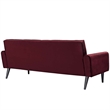 Maklaine Modern Performance Velvet Sofa in Maroon Red Finish