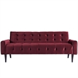 Maklaine Modern Performance Velvet Sofa in Maroon Red Finish