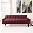 Maklaine Modern Performance Velvet Sofa in Maroon Red Finish