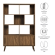 Maklaine Modern / Contemporary Bookcase with Sliding Doors in Walnut