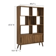 Maklaine Modern / Contemporary Bookcase with Sliding Doors in Walnut