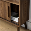 Maklaine Modern / Contemporary Bookcase with Sliding Doors in Walnut