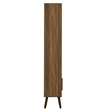 Maklaine Modern / Contemporary Bookcase with Sliding Doors in Walnut