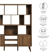 Maklaine Modern / Contemporary Bookcase with Sliding Doors in Walnut