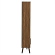 Maklaine Modern / Contemporary Bookcase with Sliding Doors in Walnut