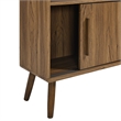 Maklaine Modern / Contemporary Bookcase with Sliding Doors in Walnut