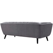 Maklaine Contemporary Performance Velvet Sofa in Gray Finish