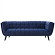 Maklaine Contemporary Performance Velvet Sofa in Navy Finish