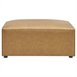 Maklaine Contemporary Faux Leather Sectional Sofa Set Set in Tan