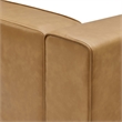 Maklaine Contemporary Faux Leather Sectional Sofa Set Set in Tan