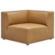 Maklaine Contemporary Faux Leather Sectional Sofa Set Set in Tan