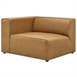 Maklaine Contemporary Faux Leather Sectional Sofa Set Set in Tan