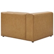 Maklaine Contemporary Faux Leather Sectional Sofa Set Set in Tan
