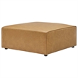 Maklaine Contemporary Faux Leather Sectional Sofa Set Set in Tan