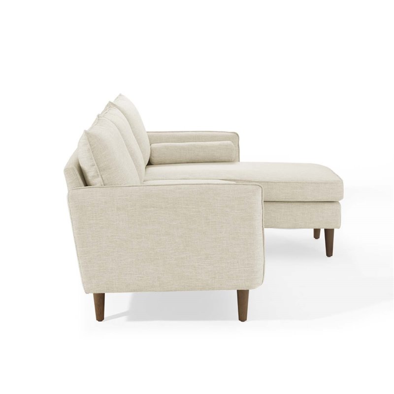 Maklaine Upholstered Fabric Right or Left Sectional Sofa in Beige