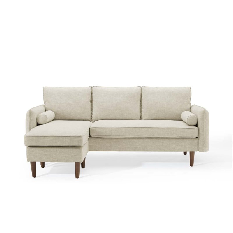 Maklaine Upholstered Fabric Right or Left Sectional Sofa in Beige