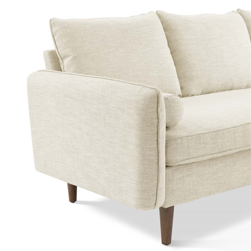 Maklaine Upholstered Fabric Right or Left Sectional Sofa in Beige