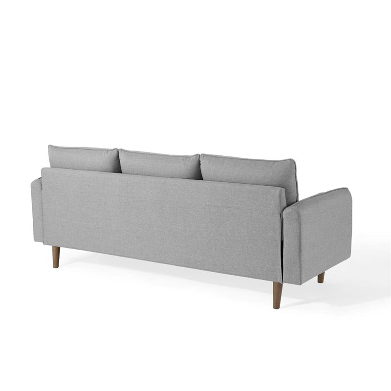 Maklaine Upholstered Fabric Right or Left Sectional Sofa in Light Gray