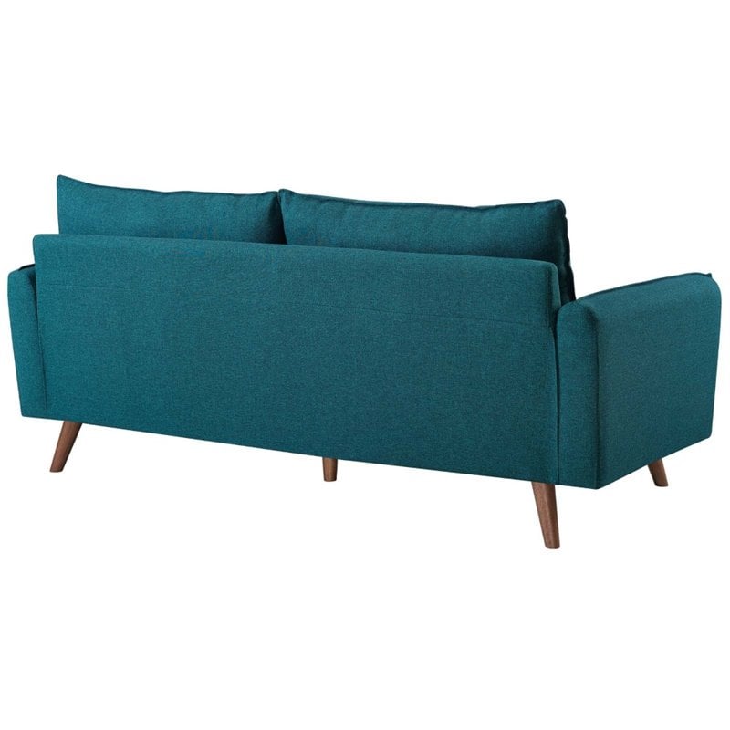 Maklaine 2-Piece Fabric Upholstered Sofa and Loveseat Set in Teal