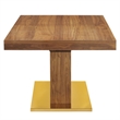 Maklaine Contemporary Expandable Wood Dining Table in Walnut/Gold