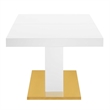 Maklaine Contemporary Expandable Wood Dining Table in White/Gold