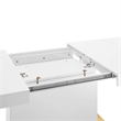 Maklaine Contemporary Expandable Wood Dining Table in White/Gold
