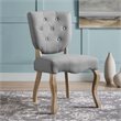 Maklaine Transitional Tufted Dining Side Chair in Light Gray