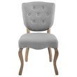 Maklaine Transitional Tufted Dining Side Chair in Light Gray