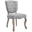 Maklaine Transitional Tufted Dining Side Chair in Light Gray
