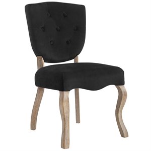 Maklaine 20&quot Tufted Performance Velvet Dining Side Chair in Black