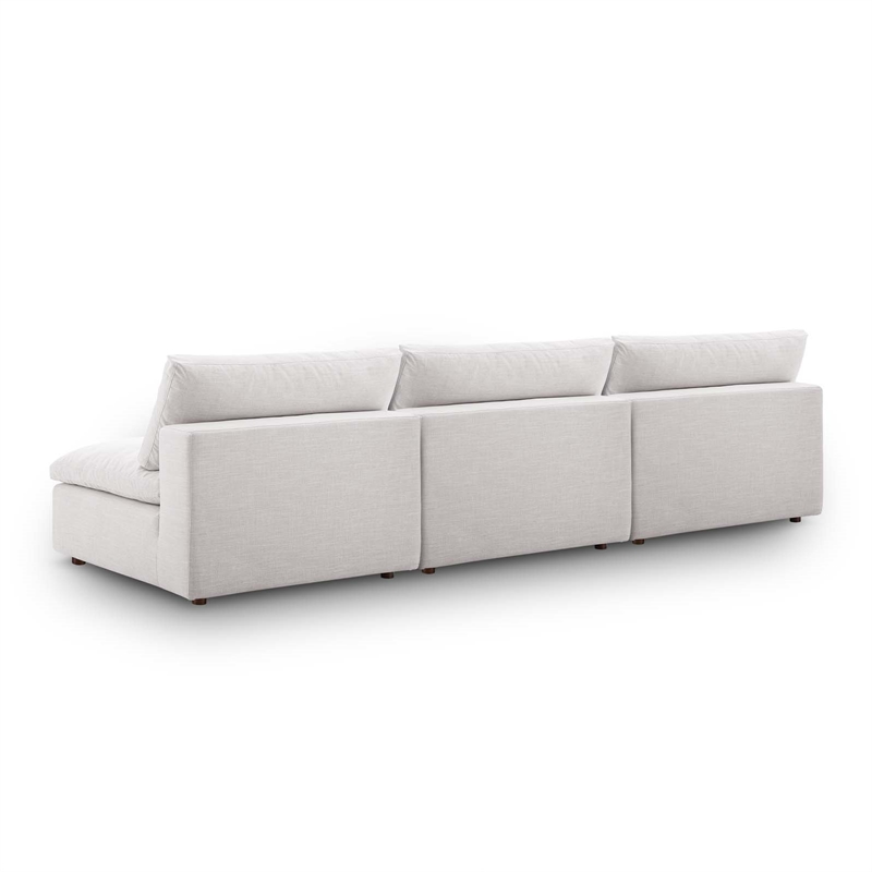 Maklaine Down Filled Overstuffed 3-Piece Armless Sectional Sofa