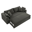 Maklaine Contemporary Dense Foam Padding Upholstered Sleeper Sofa in Gray