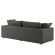 Maklaine Contemporary Dense Foam Padding Upholstered Sleeper Sofa in Gray