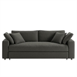 Maklaine Contemporary Dense Foam Padding Upholstered Sleeper Sofa in Gray
