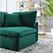 Maklaine Down Filled Performance Velvet Corner Chair in Green