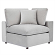 Maklaine Down Filled Performance Velvet Corner Chair in Light Gray