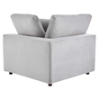 Maklaine Down Filled Performance Velvet Corner Chair in Light Gray
