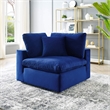 Maklaine Down Filled Performance Velvet Corner Chair in Navy