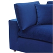 Maklaine Down Filled Performance Velvet Corner Chair in Navy
