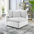 Maklaine Down Filled Performance Velvet Corner Chair in White